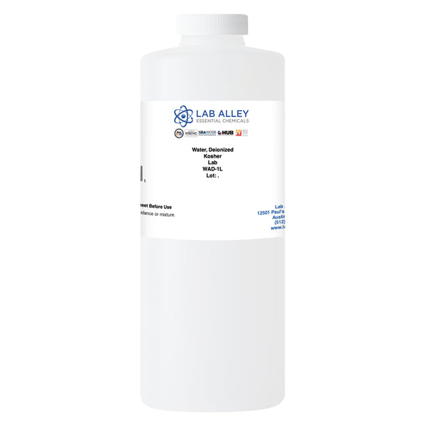 Deionized Water Lab Grade, Kosher
