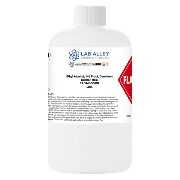 Ethanol 140 Proof (70%) Denatured Alcohol, Kosher, Halal