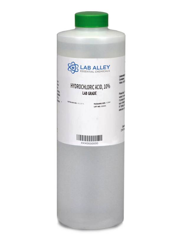 Hydrochloric Acid 10% Solution, Lab Grade, 1 Liter