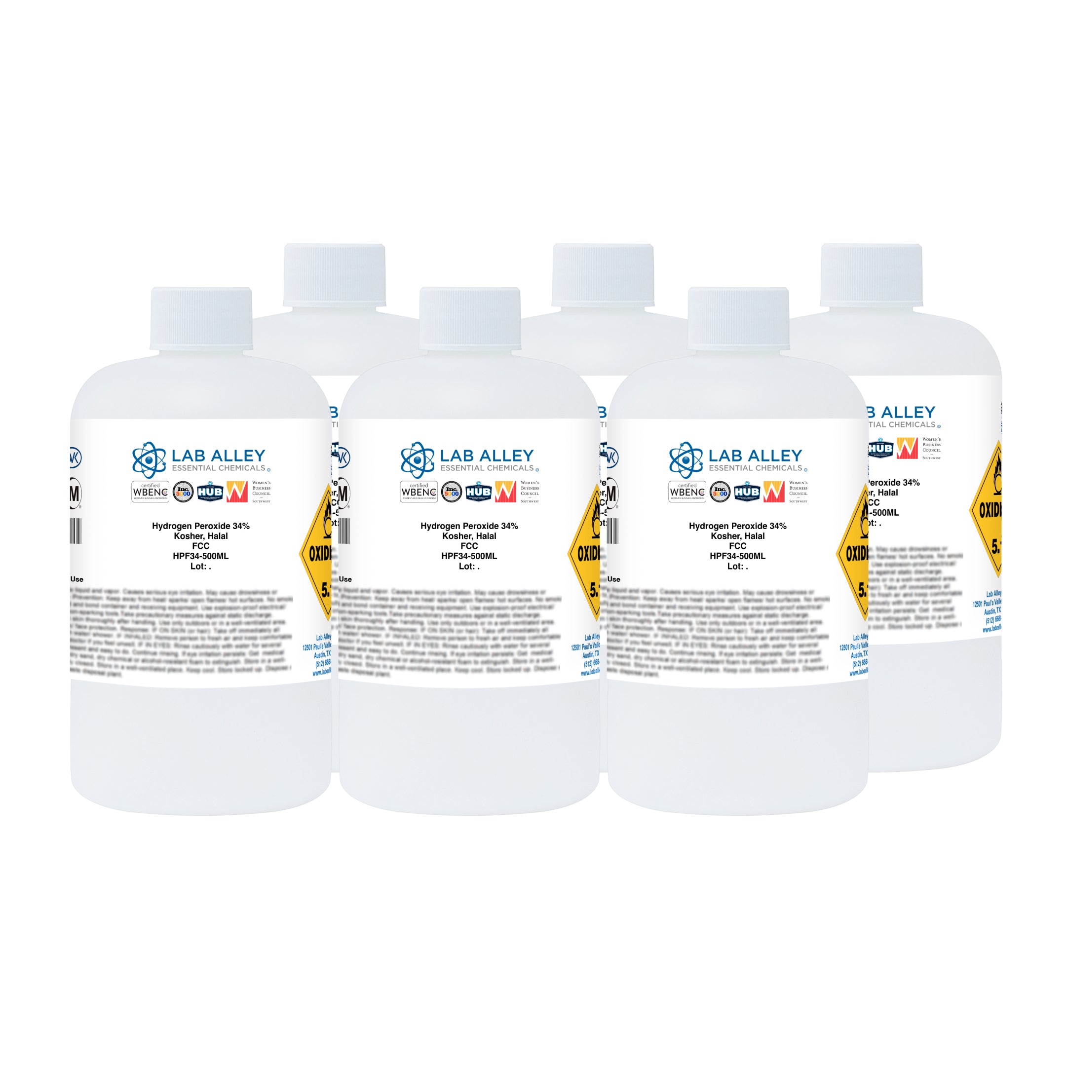 Hydrogen Peroxide 34% Food Grade, Kosher, Halal