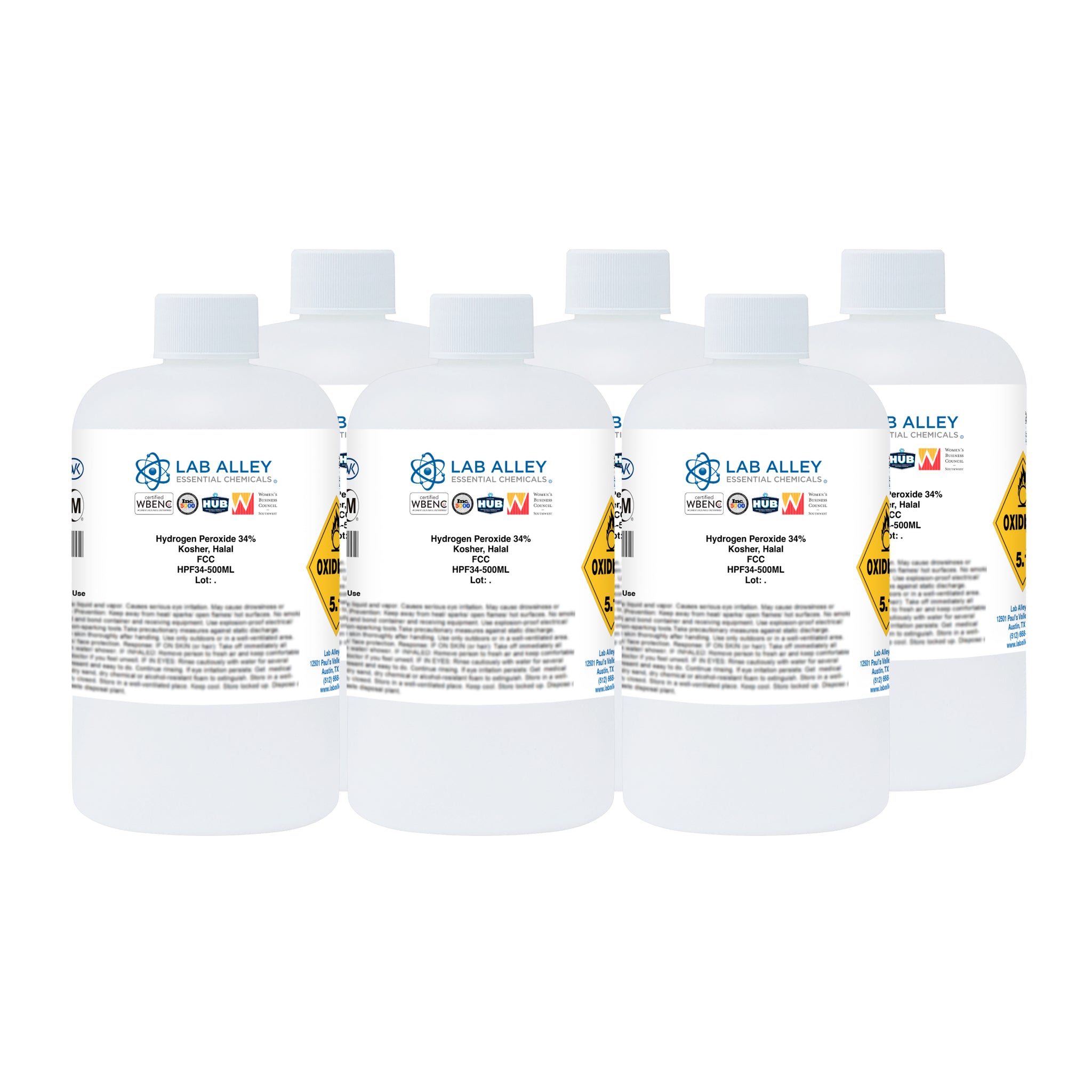 Hydrogen Peroxide 34% Food Grade, Kosher, Halal