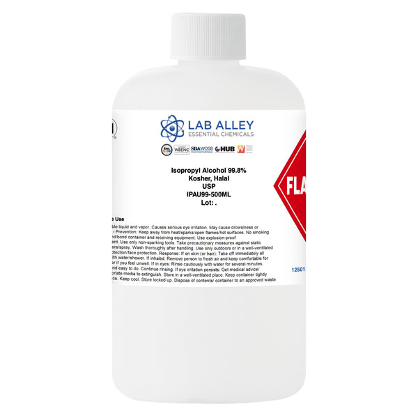 Isopropyl Alcohol 99.8% USP Grade, Kosher, Halal