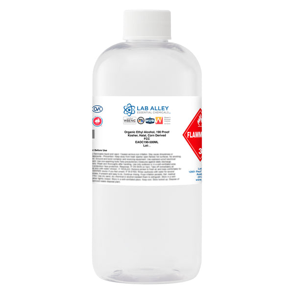 Organic Ethyl Alcohol, Corn, 190 Proof, Kosher, Halal, FCC