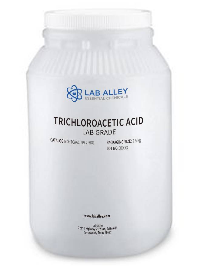 Trichloroacetic Acid 99%, Crystals, Lab Grade, 2.5 Kilograms