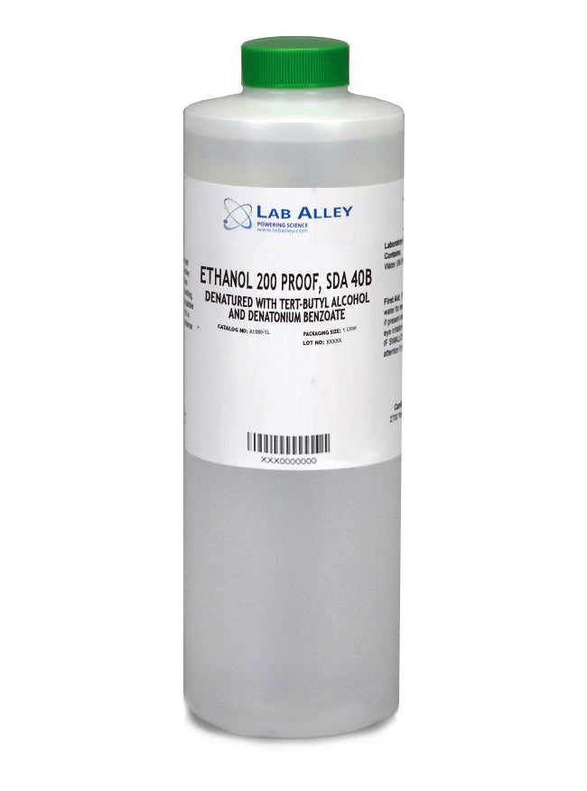 Lab Alley ethanol 200 Proof, SDA 40B, 1 Liter for sale at LabAlley.com