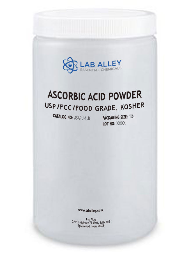 Ascorbic Acid Powder, USP/FCC/Food Grade, Kosher, 1 Pound