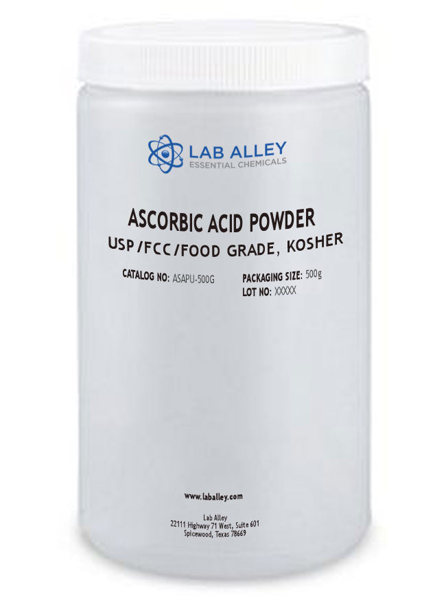 Ascorbic Acid Powder, USP/FCC/Food Grade, Kosher, 500g