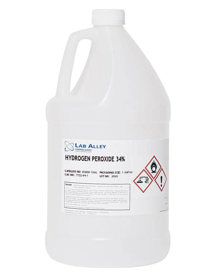 Hydrogen Peroxide Diluted to 34% Food Grade, 1 Gallon
