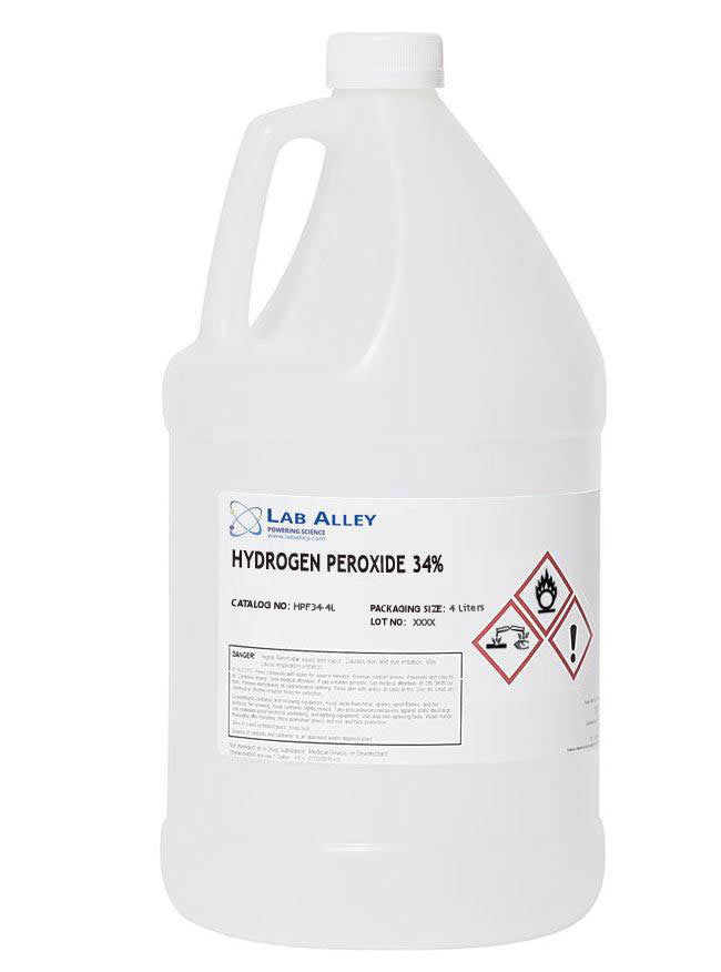 buy hydrogen peroxide diluted 34% 4 liters at LabAlley.com