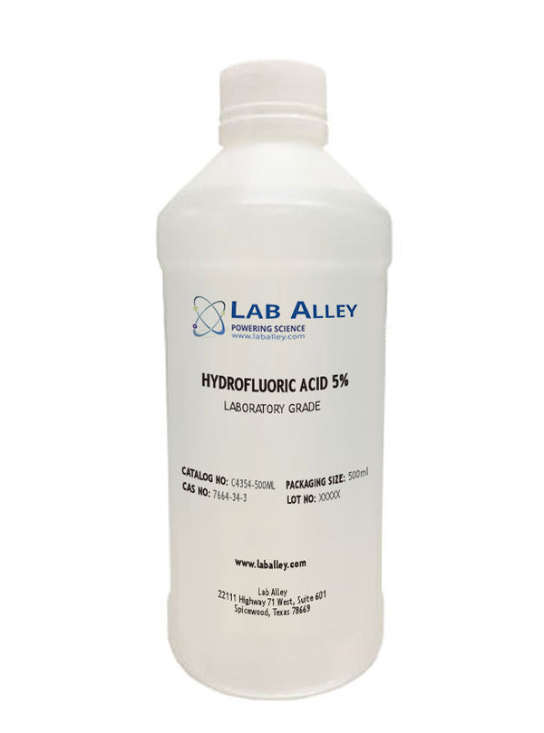 Hydrofluoric Acid, Lab Grade, 5%, 500mL