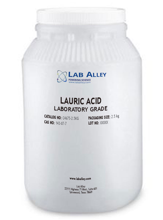 Lauric Acid, Lab Grade, 97% 2.5 Kilograms
