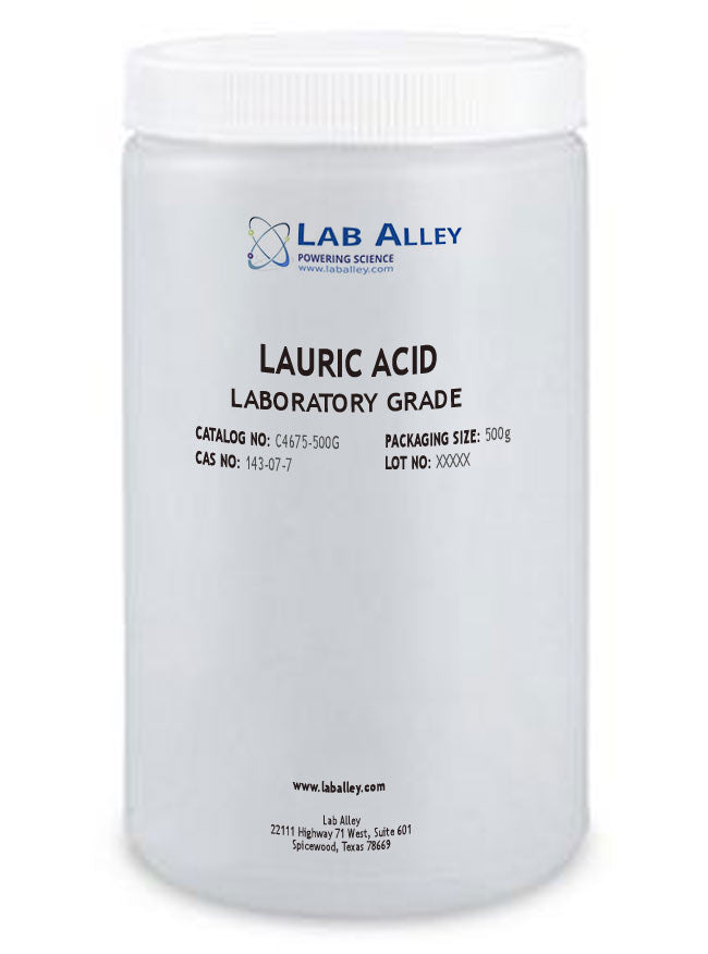 Lauric Acid, Lab Grade, 97%, 500 Grams