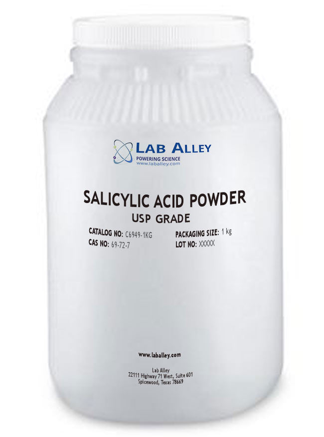 For 1-2 Day Shipping on Salicylic Acid Powder, USP Grade, ≥99.5%, 1kg, order today!