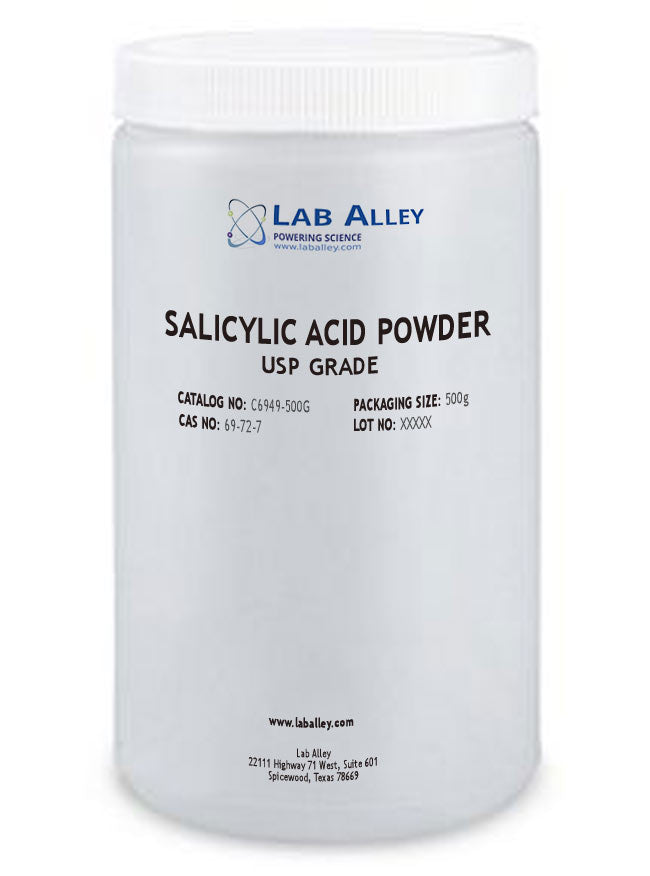 Salicylic Acid Powder USP Grade ≥99.5%, 500 Grams