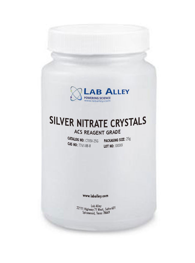 Silver Nitrate Crystals, ACS Reagent Grade, 25g