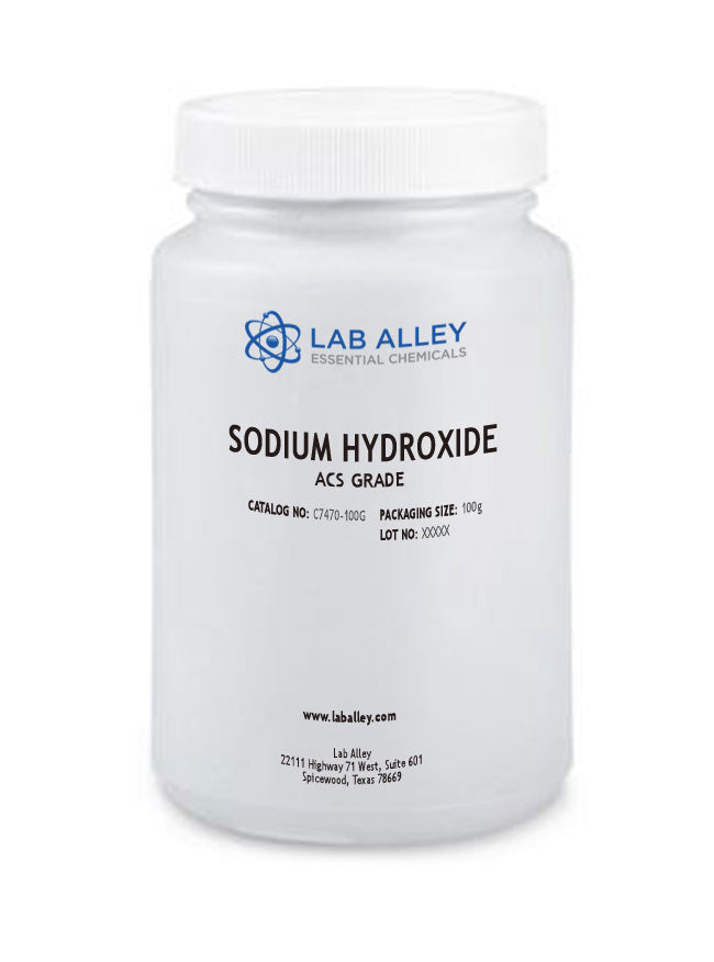 Sodium Hydroxide, Pellets, ACS, USP/NF, FCC/Food Grade, 100g