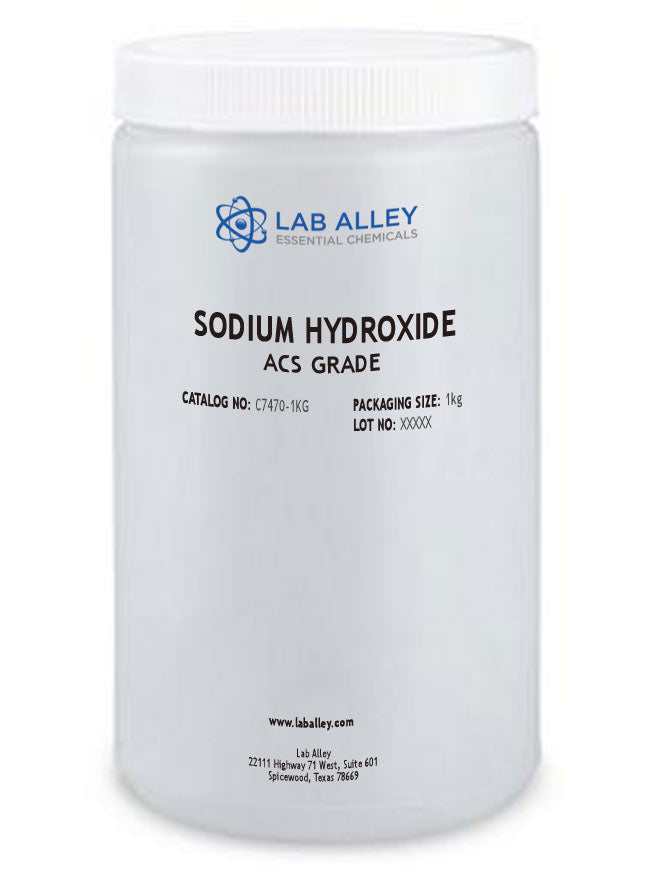 Sodium Hydroxide, Pellets, ACS, USP/NF, FCC/Food Grade, 1kg
