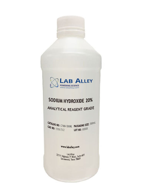 Sodium Hydroxide, Analytical Reagent Grade, 20%, 500mL