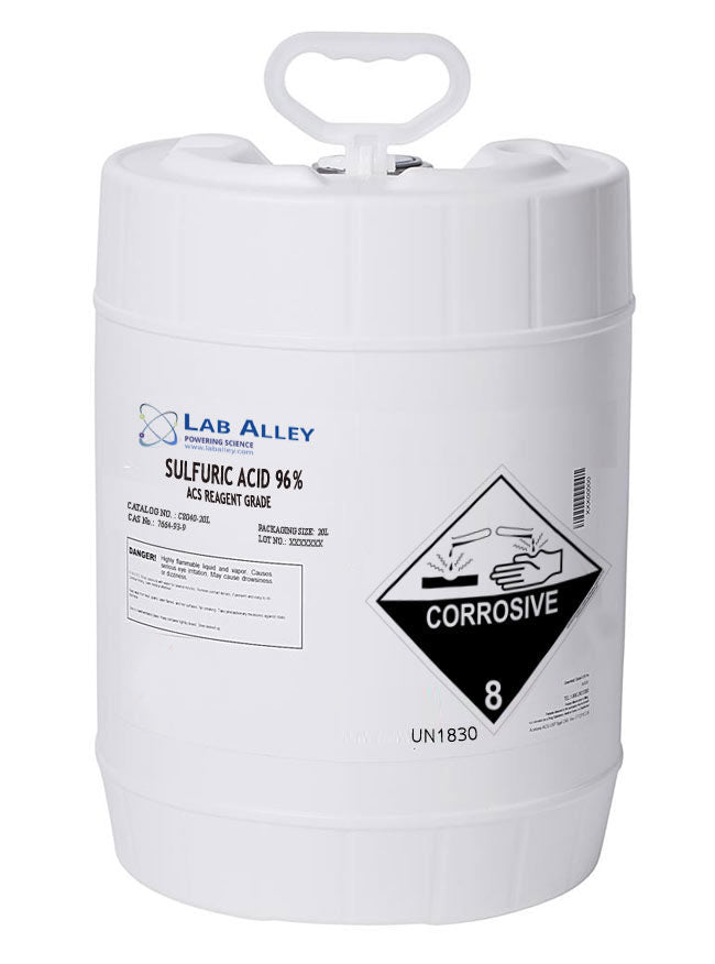 Sulfuric Acid, ACS Reagent Grade, 96%, 20 Liters