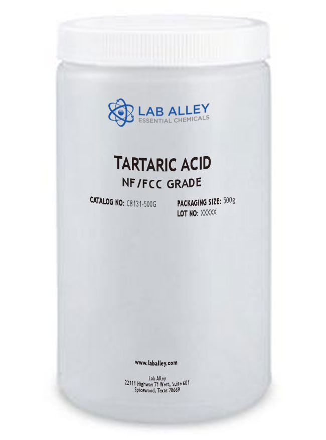 Tartaric Acid Powder NF/Food Grade (FCC), 500 Grams