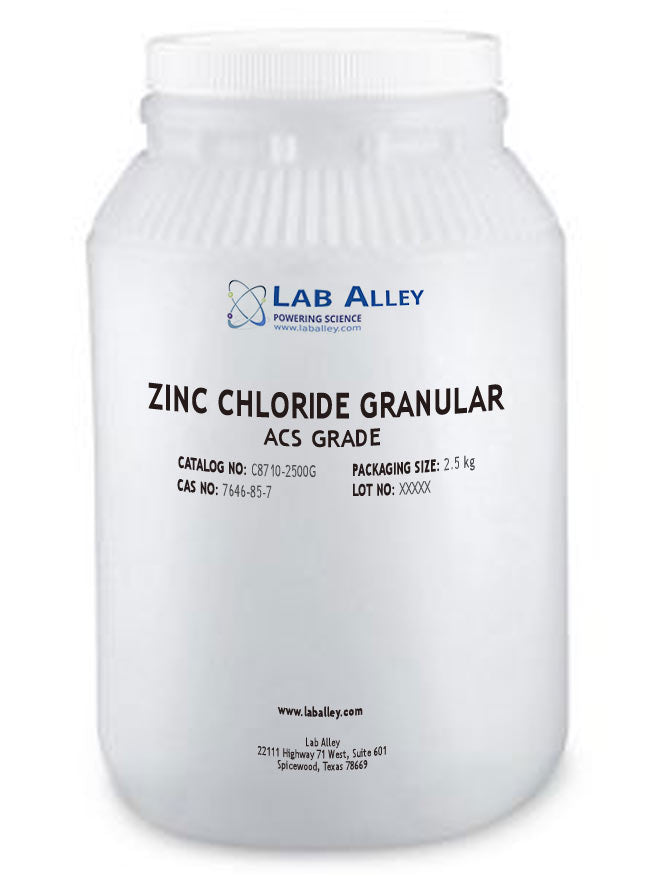 Zinc Chloride, Granular, ACS Grade, 2.5kg