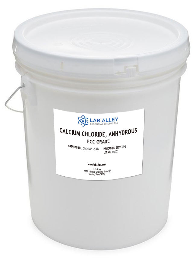 Calcium Chloride, Anhydrous, FCC Grade, Pellets, 25kg