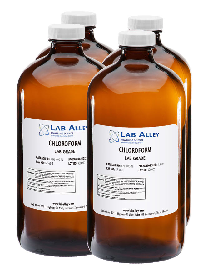 Chloroform, Lab Grade, ≥99%, 4x1 Liter Case
