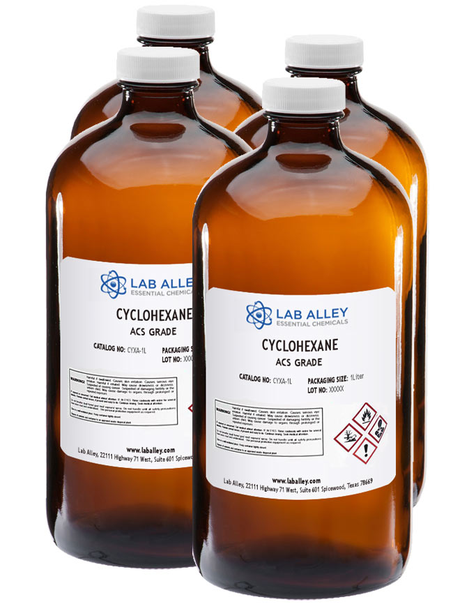 Cyclohexane 99% ACS Grade, 4 x 1 Liter Case