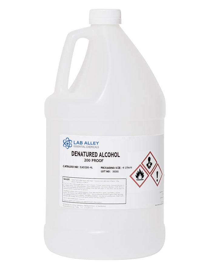 Lab Alley Organic Denatured Alcohol 200 Proof (100%) 4 Liters
