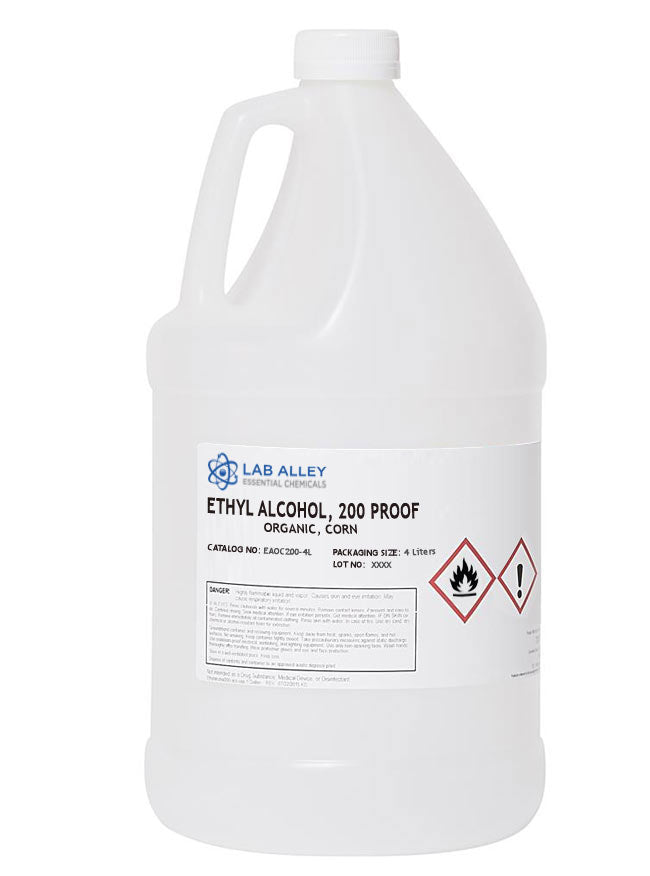food grade ethyl alcohol 200 proof, 4 liters