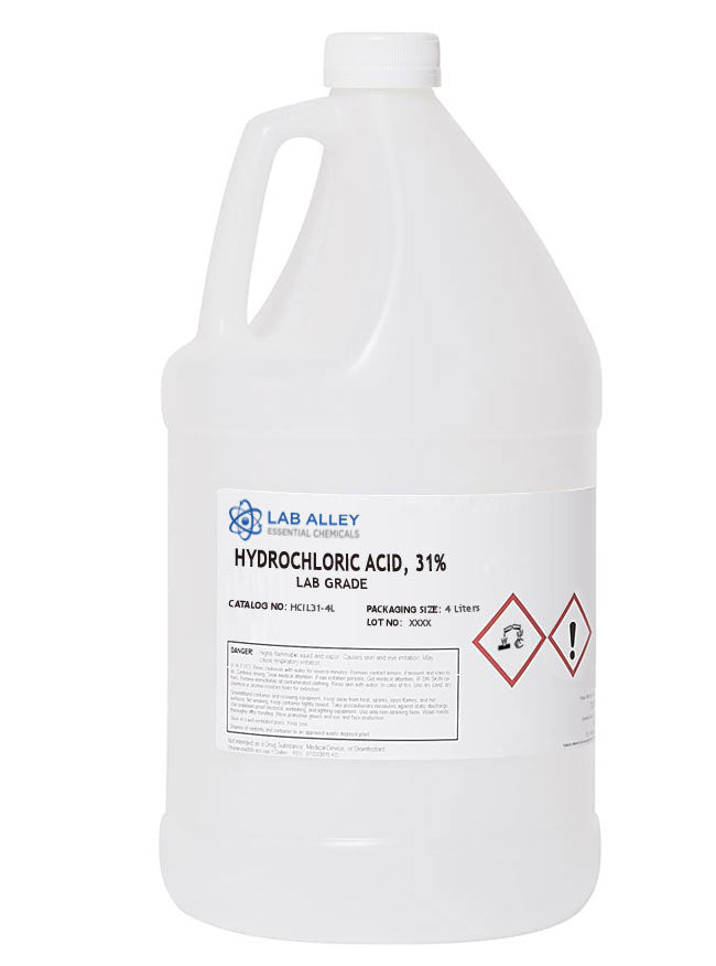 Hydrochloric Acid 31%, Lab Grade, 4 Liters