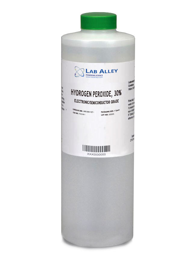 Hydrogen Peroxide 30% Solution, Electronic/Cleanroom Grade, 1 Quart