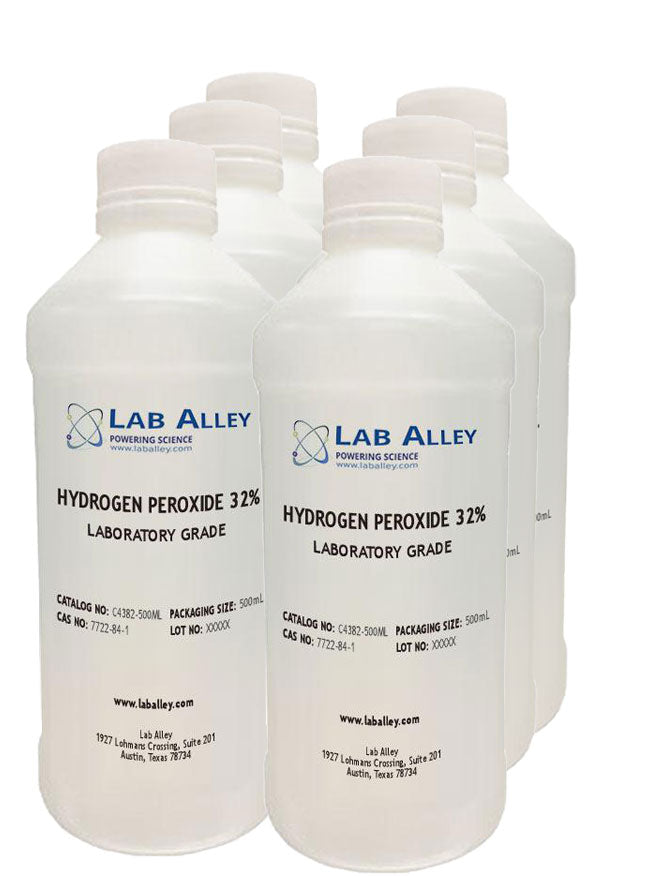 Hydrogen Peroxide, Lab Grade, 32%, 6x500mL