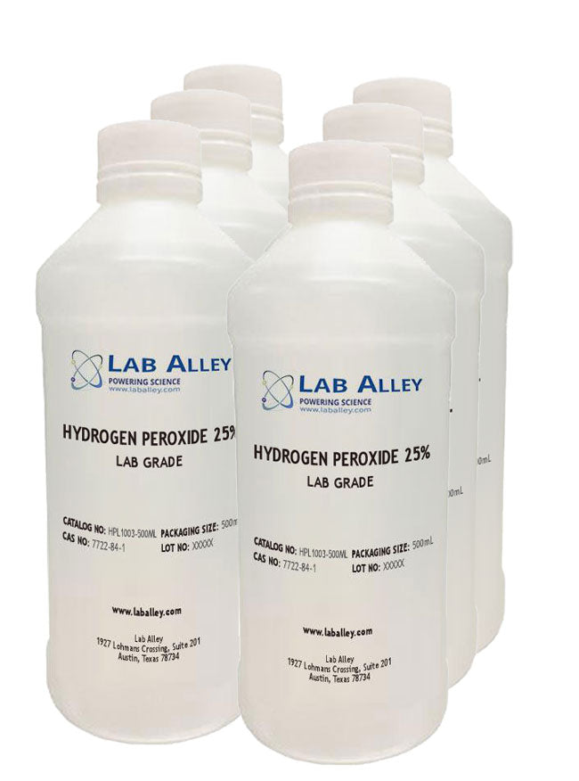 Hydrogen Peroxide, Lab Grade, 25%, 6x500mL