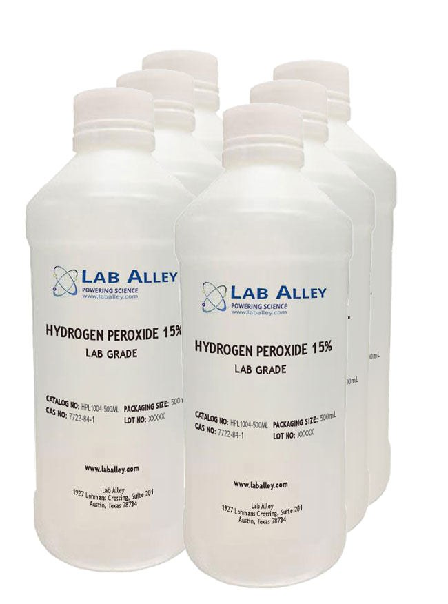 Hydrogen Peroxide, Lab Grade, 15%, 6x500mL