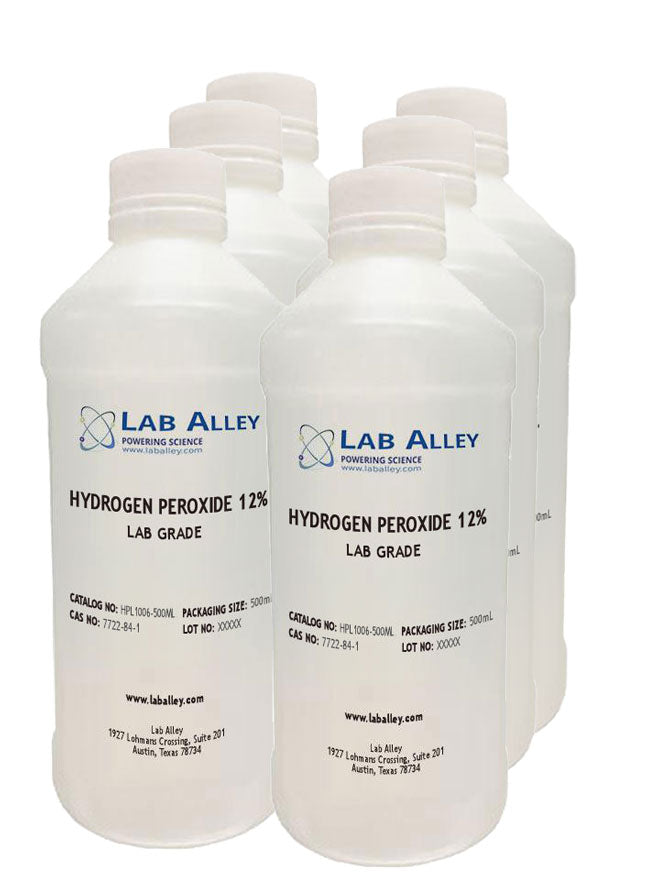 Hydrogen Peroxide, Lab Grade, 12%, 6x500mL