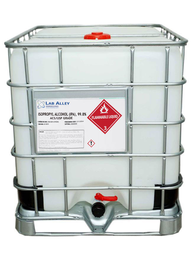Isopropyl Alcohol, ACS/USP Grade, 99.8%, 270 Gallons