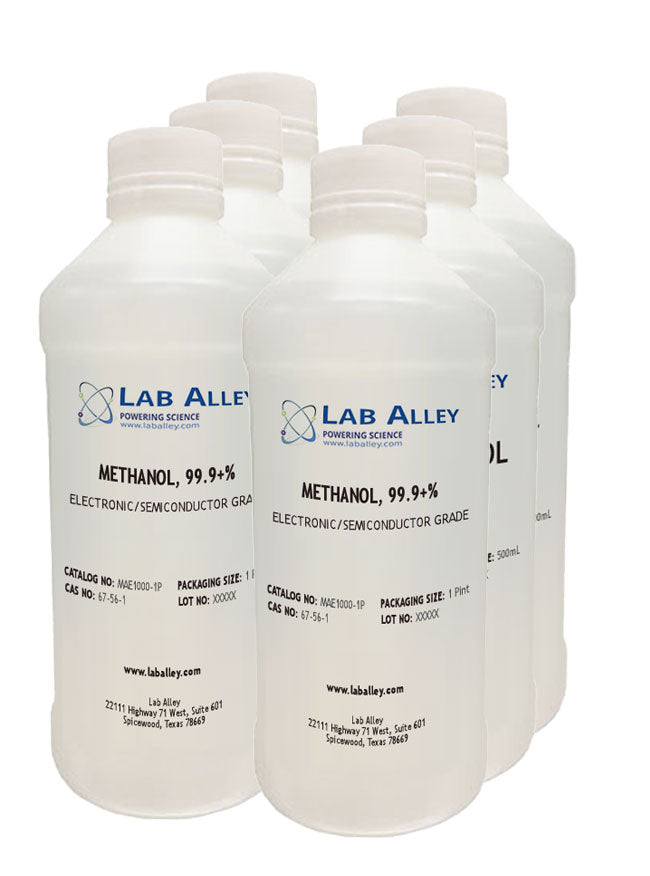 Save on Lab Alley Methanol, Electronic Cleanroom Grade, 99.9+%, 6x1 Pint Case