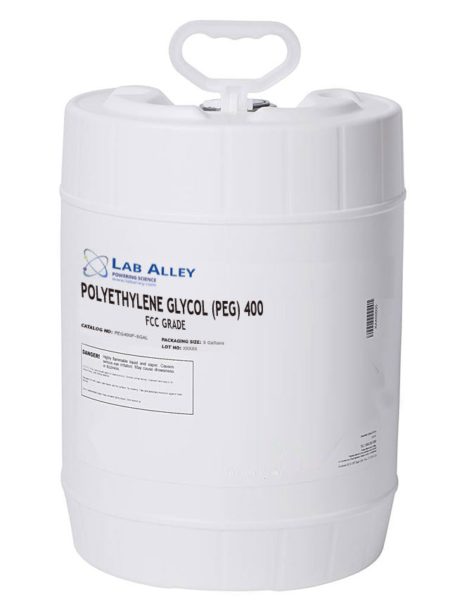 Polyethylene Glycol (PEG) 400, FCC Grade, 5 Gallons