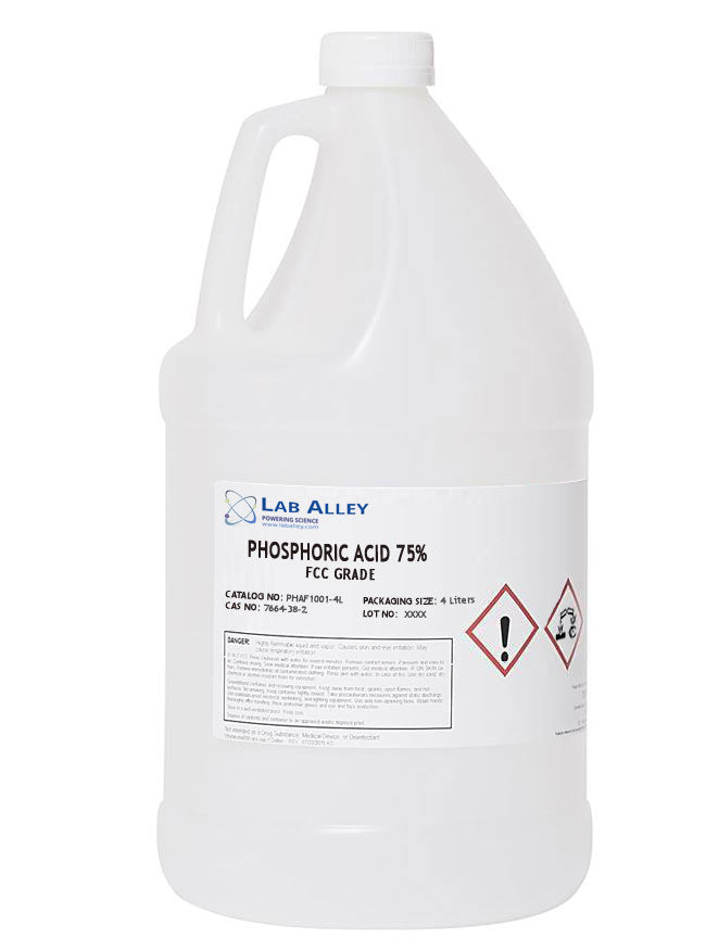 Phosphoric Acid, Food Grade (FCC), Kosher, 75%, 4L