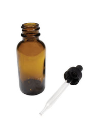 Bottles With Dropper, Boston Round, Amber Bottles With Dropper, Boston Round, Amber