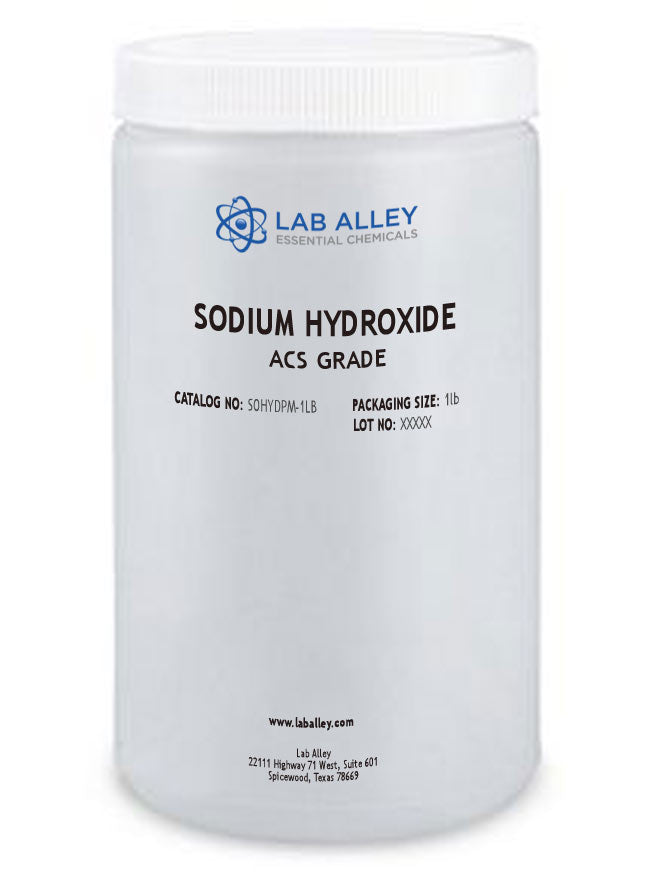 Sodium Hydroxide, Pellets, ACS, USP/NF, FCC/Food Grade, 1lb