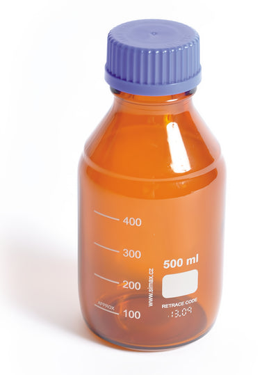 Amber Glass Media and Storage Bottles