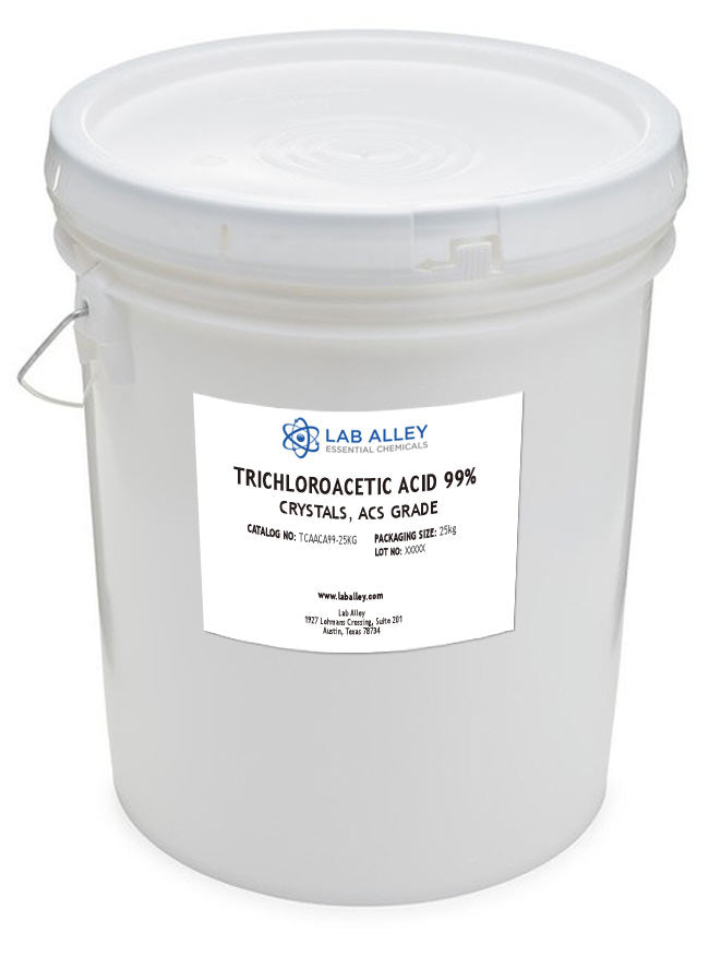 Trichloroacetic Acid 99%, Crystals, ACS Grade, 25 Kilograms