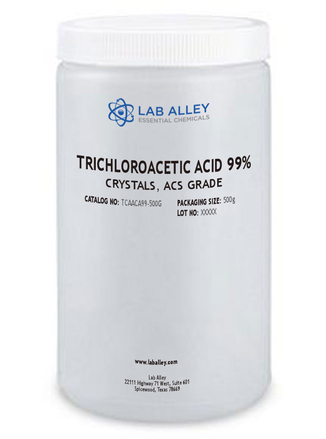 Trichloroacetic Acid 99%, Crystals, ACS Grade, 500 Grams