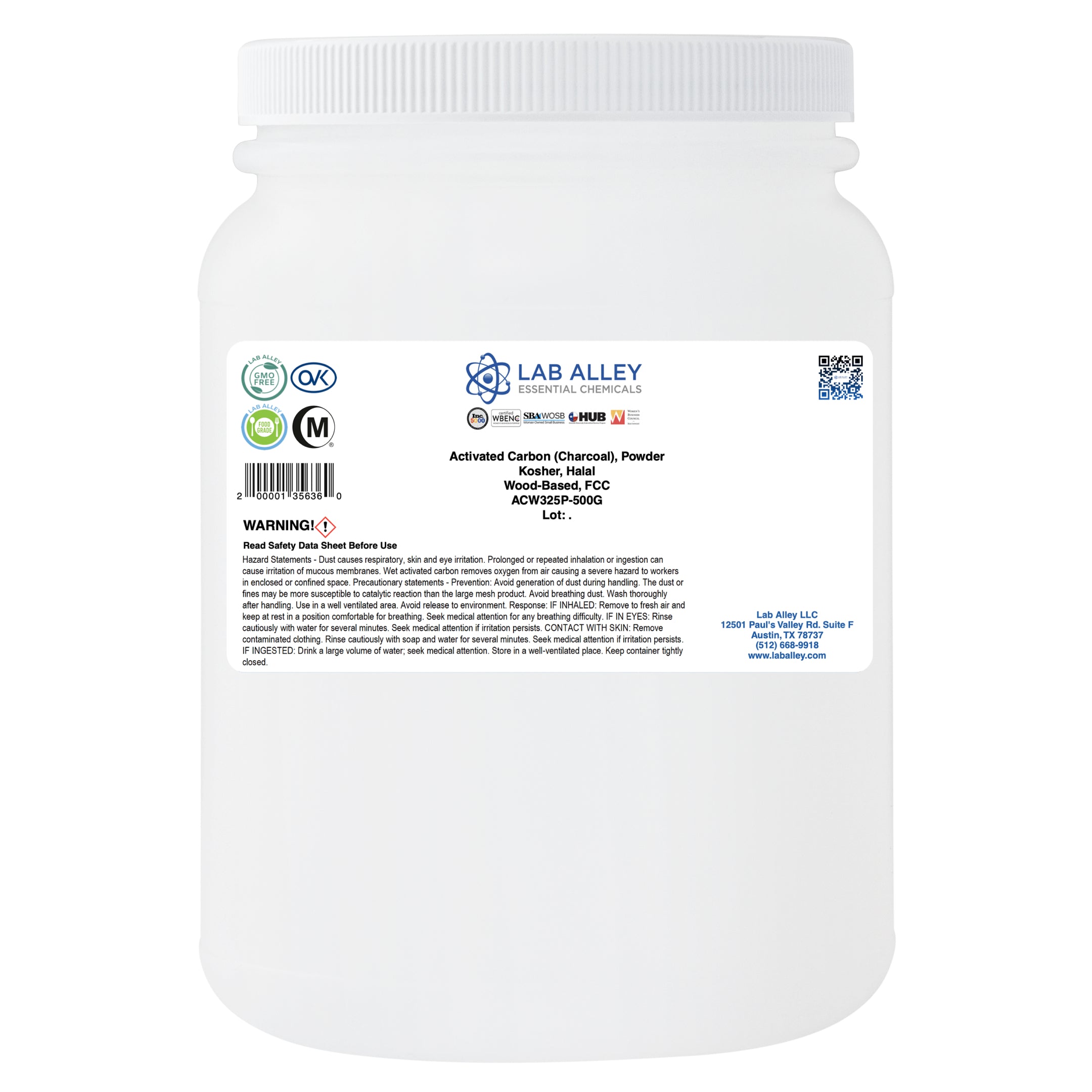 Activated Carbon (Charcoal) Powder, Food Grade, Kosher, Halal, Wood Based