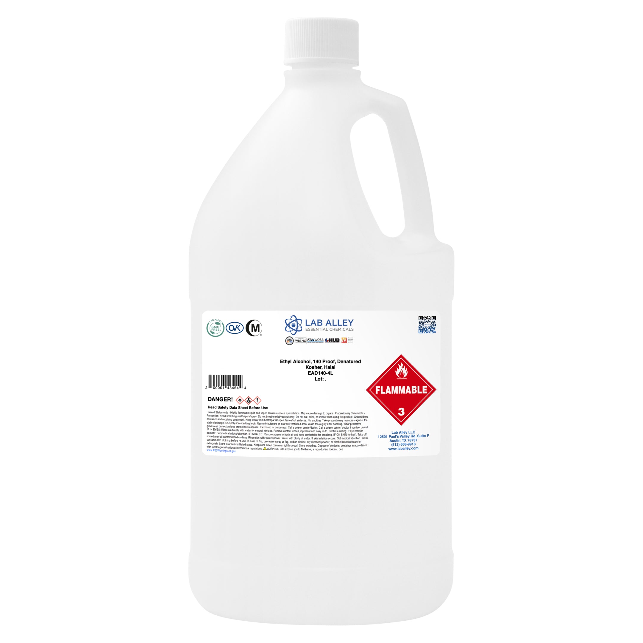 Ethanol 140 Proof (70%) Denatured Alcohol, Kosher, Halal