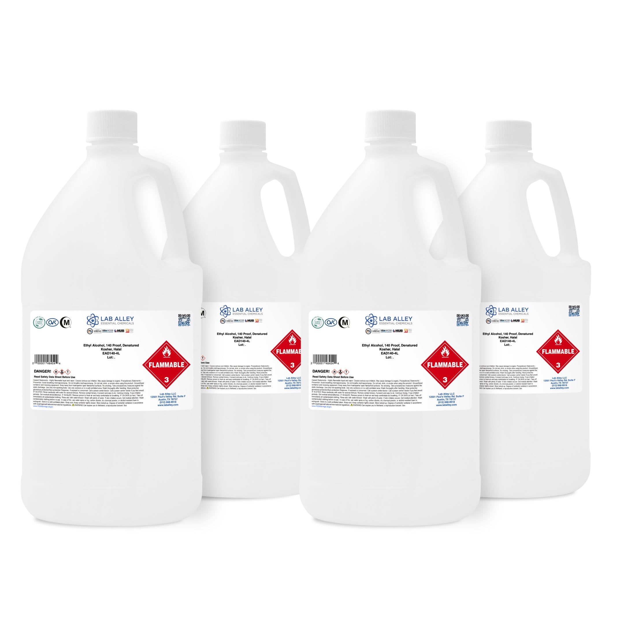 Ethanol 140 Proof (70%) Denatured Alcohol, Kosher, Halal