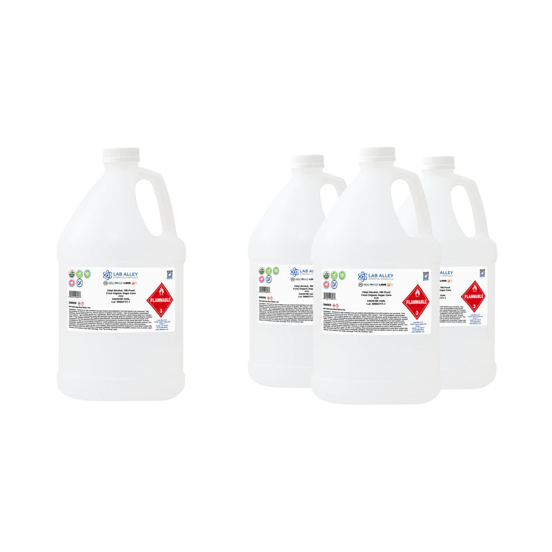 Organic Ethyl Alcohol, Sugar Cane, 190 Proof Kosher, Halal, FCC