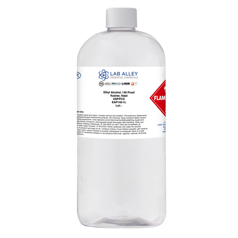 Ethanol 140 Proof (70%) Non-Denatured Alcohol, USP/FCC Food Grade, Kosher, Halal